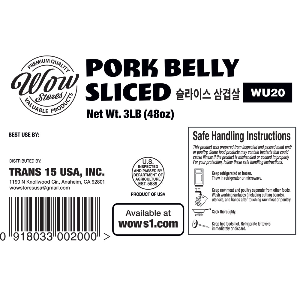 Pork Belly Sliced (3 LB)