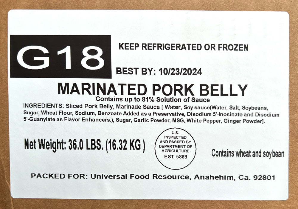 Hawaiian Style Marinated Pork Belly_Bulk (36 LB)  - LOCAL PICK UP ONLY