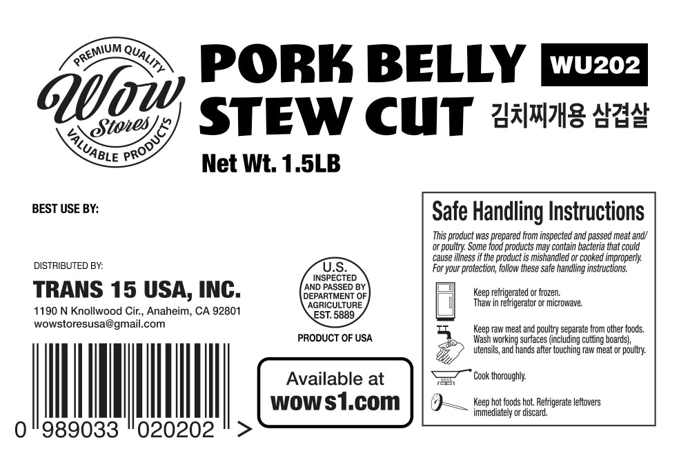 Pork Belly Stew Cut (1.5 LB)